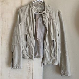 Cream leather jacket